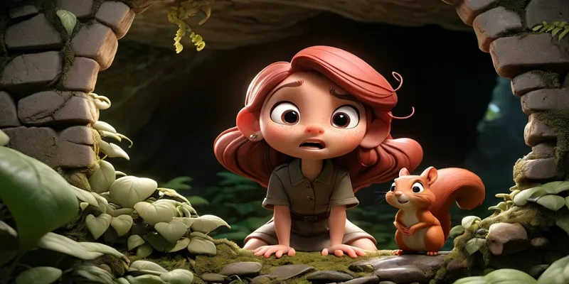 Lily ve Nutty mağara girişinde