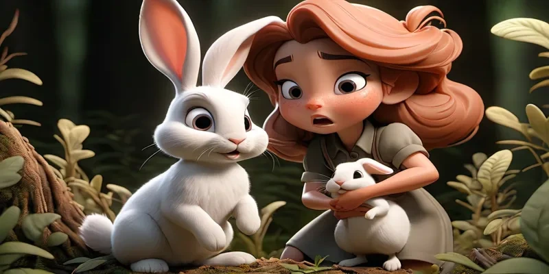 Lily ve beyaz tavşanlar ormanda