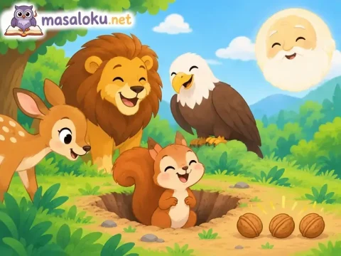 Minik Sincap’ın Çukurda Canavar Sandığı Taşlar Ormanda Söylentiye Dönüştü